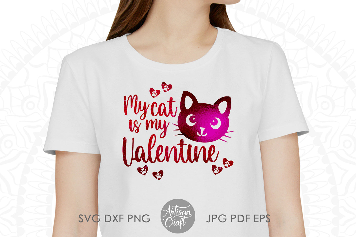 My cat is my Valentine SVG