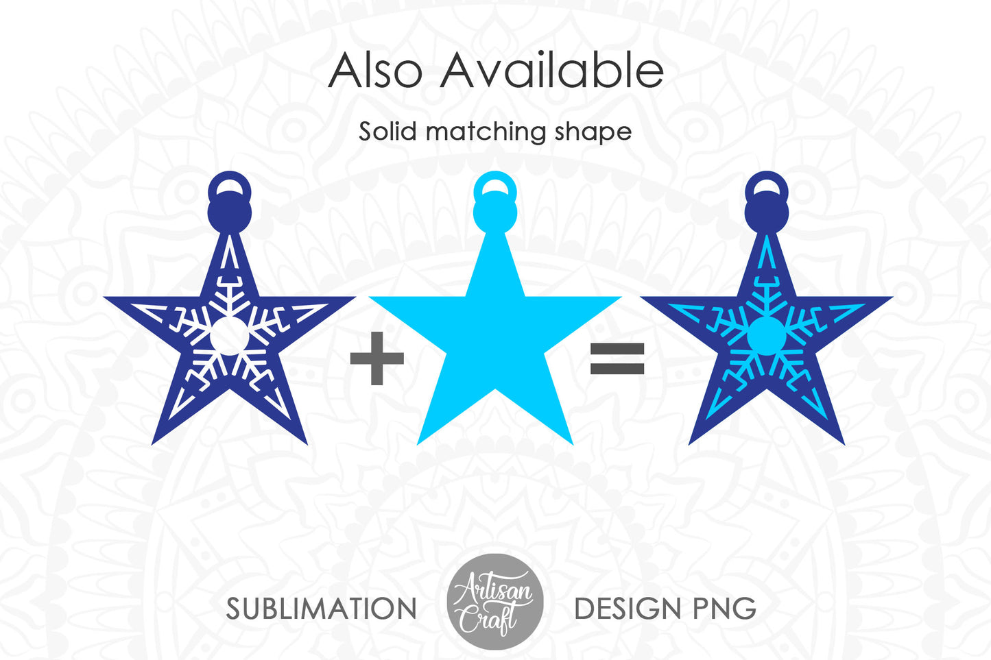 Star Christmas ornament SVG laser cut file with 5 point star