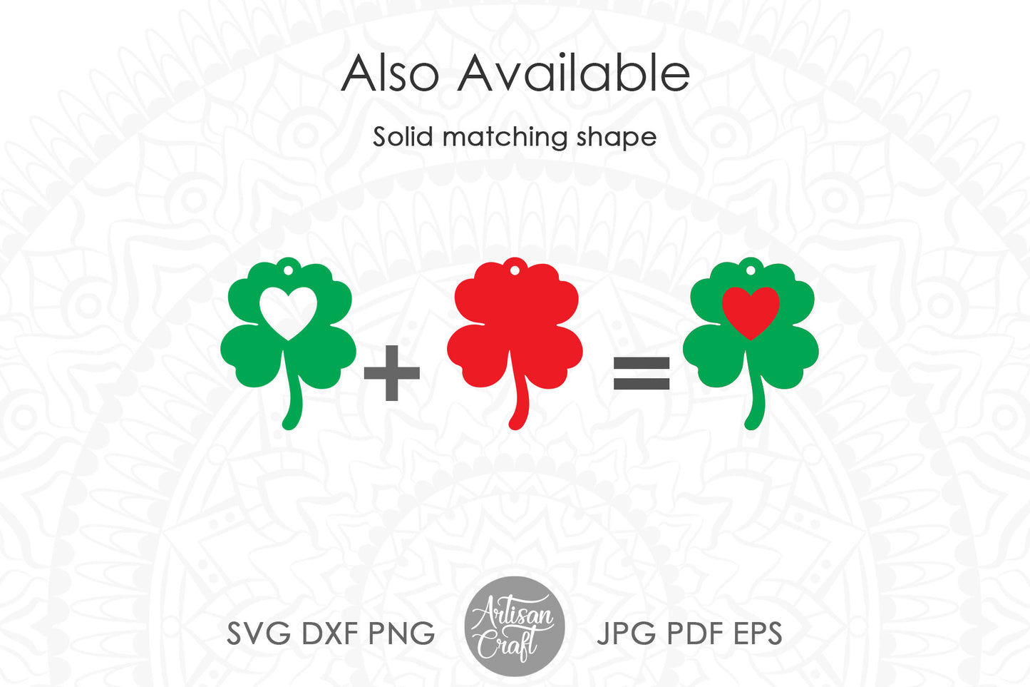 Four Leaf Clover Earrings SVG for St Patrick's Day