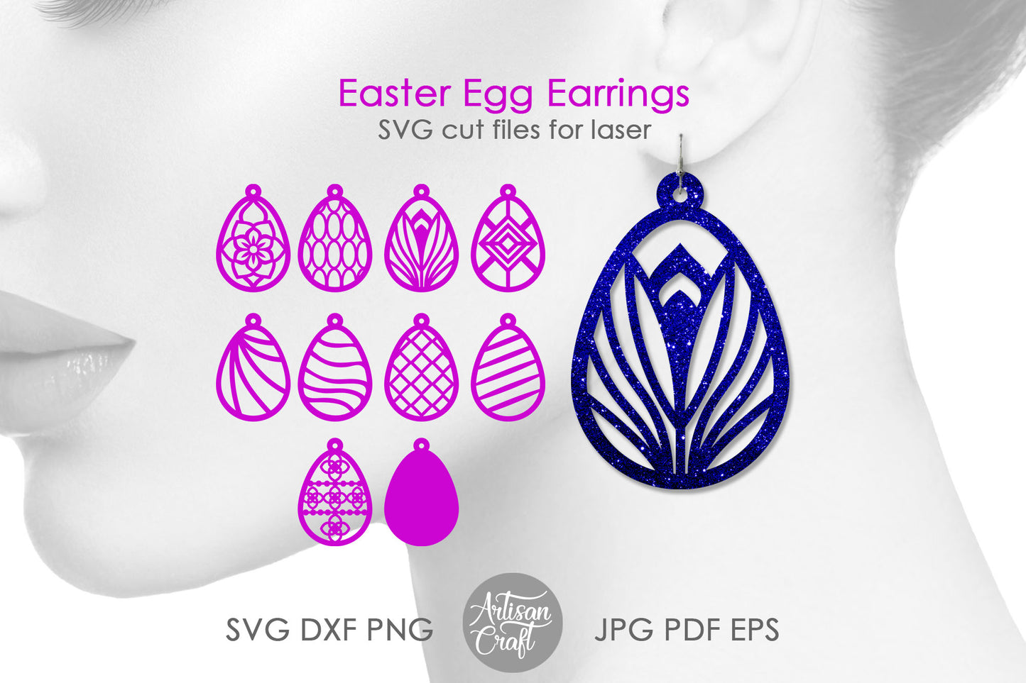 Easter earrings SVG show Easter eggs