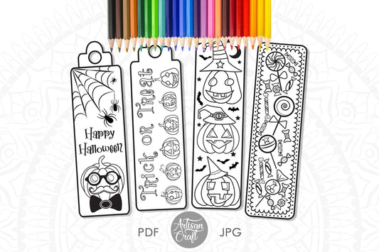 Halloween bookmark to color