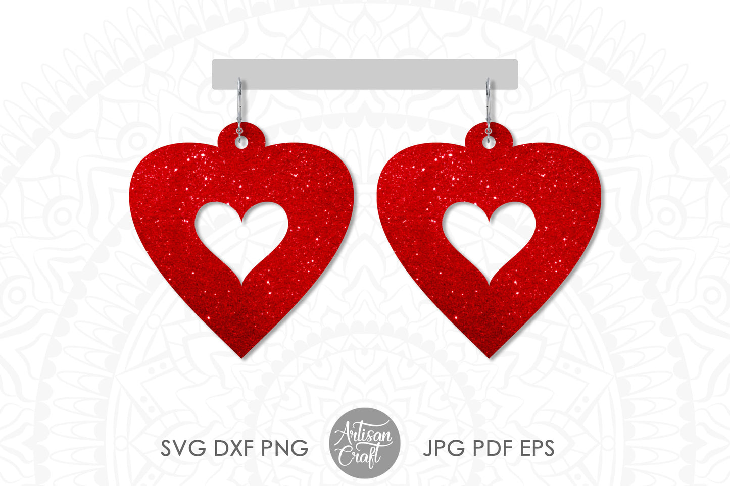 FREE SVG - Heart Earrings SVG