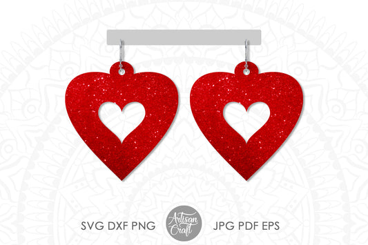 FREE SVG - Heart Earrings SVG