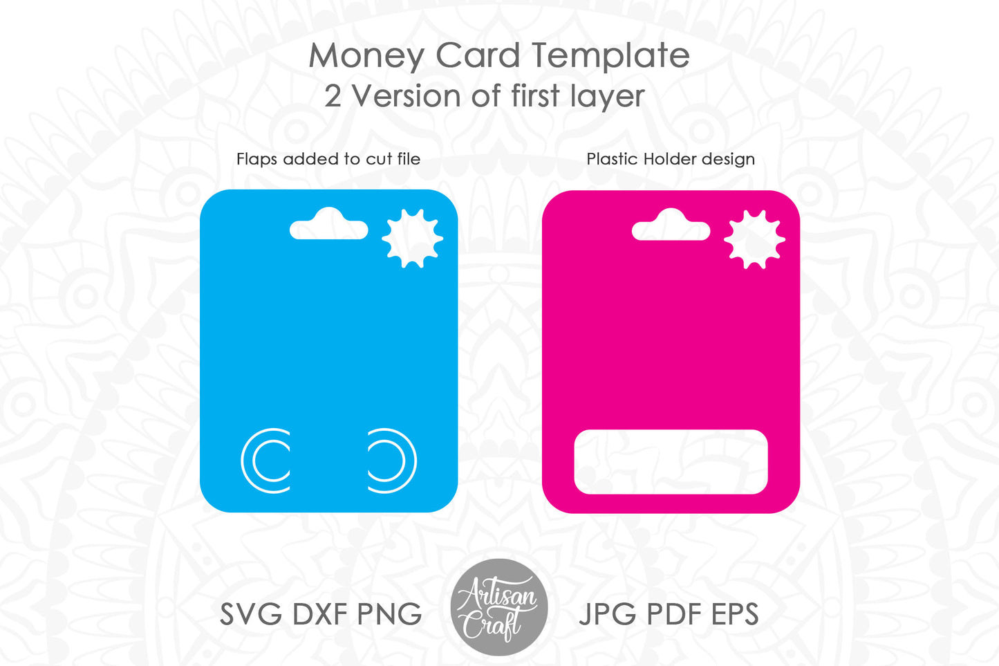 Money card template SVG cut file bundle