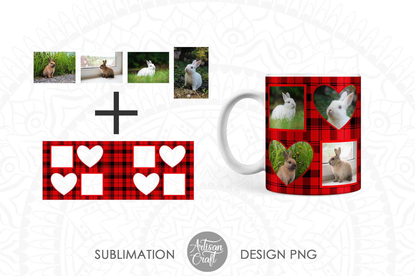 Photo mug designs with plaid for 11oz