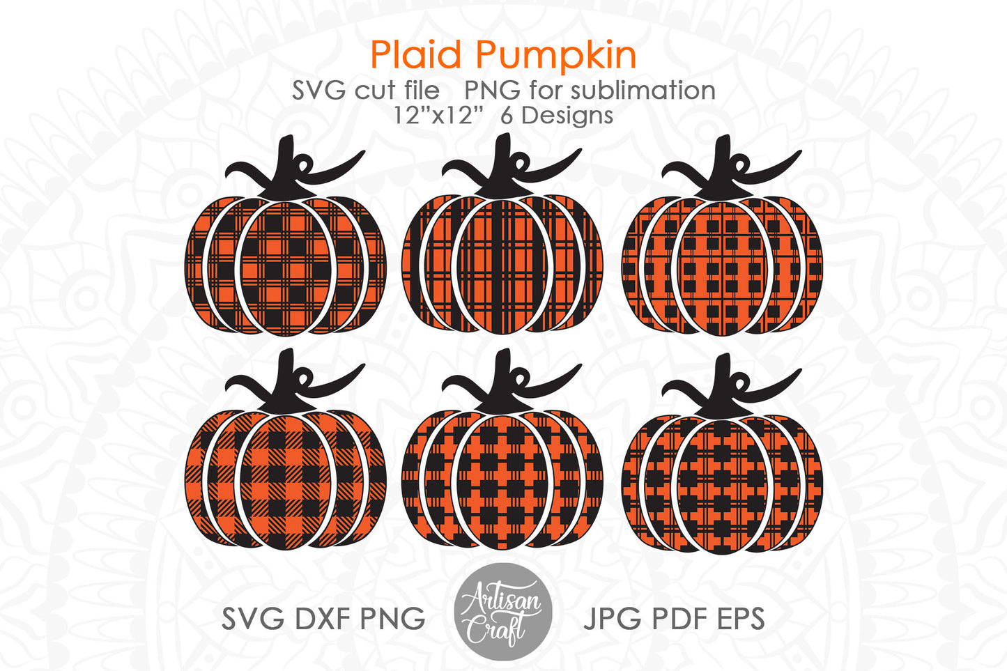 Buffalo plaid pumpkin SVG bundle
