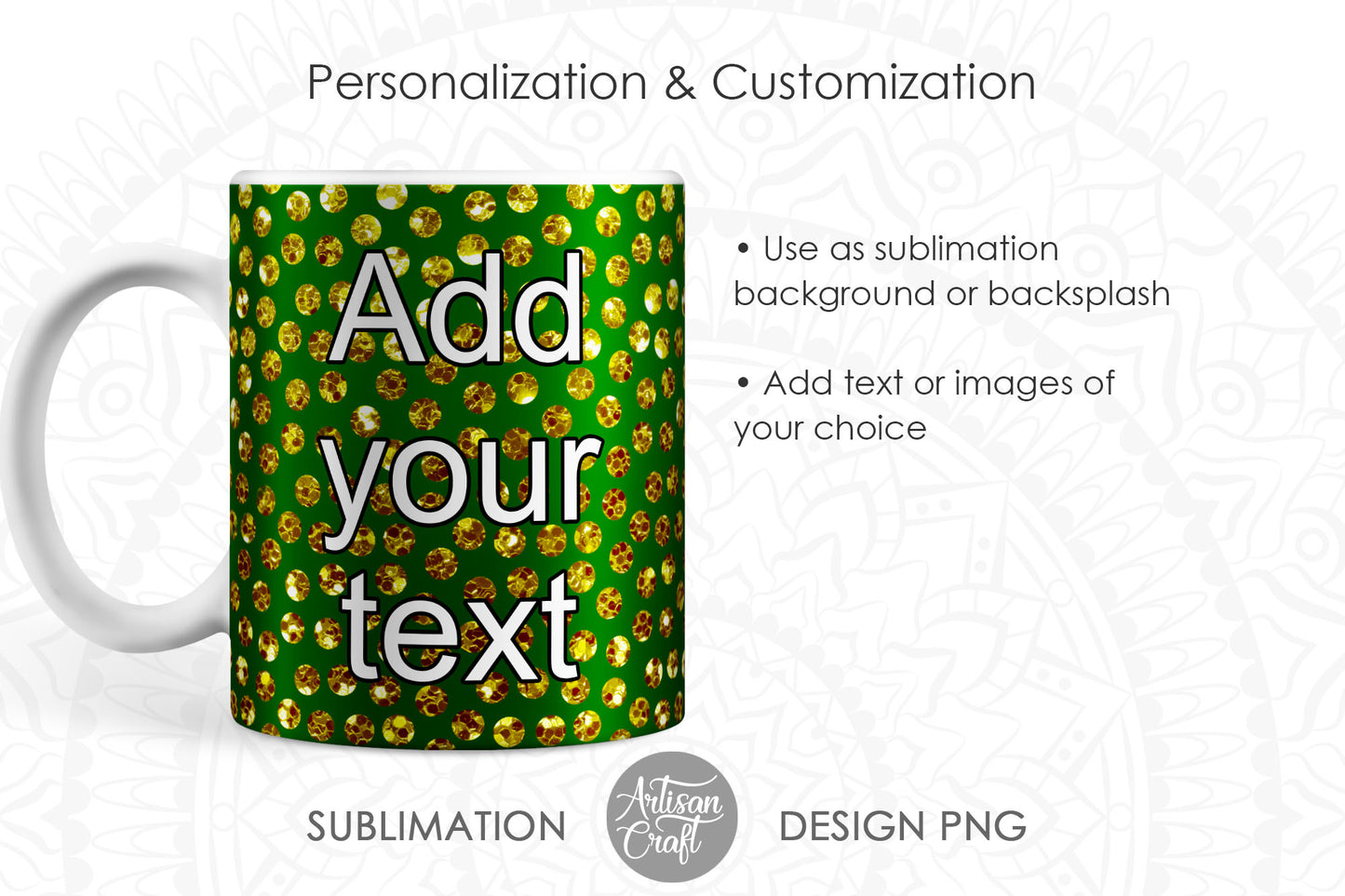 Sublimation mug designs, polka dot mugs