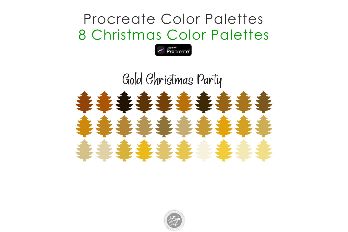 Procreate color palette for Christmas