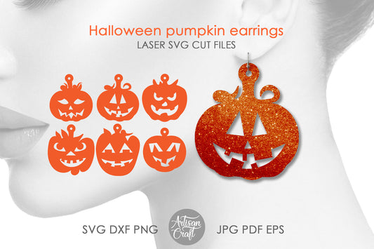 Pumpkin earrings SVG laser cut file
