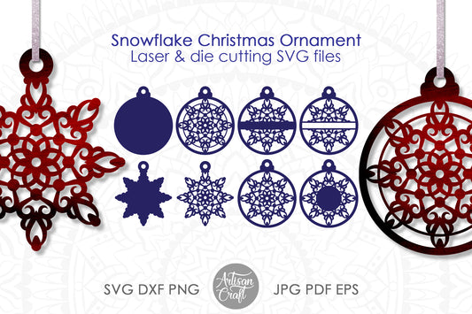 Snowflake Ornament SVG for laser