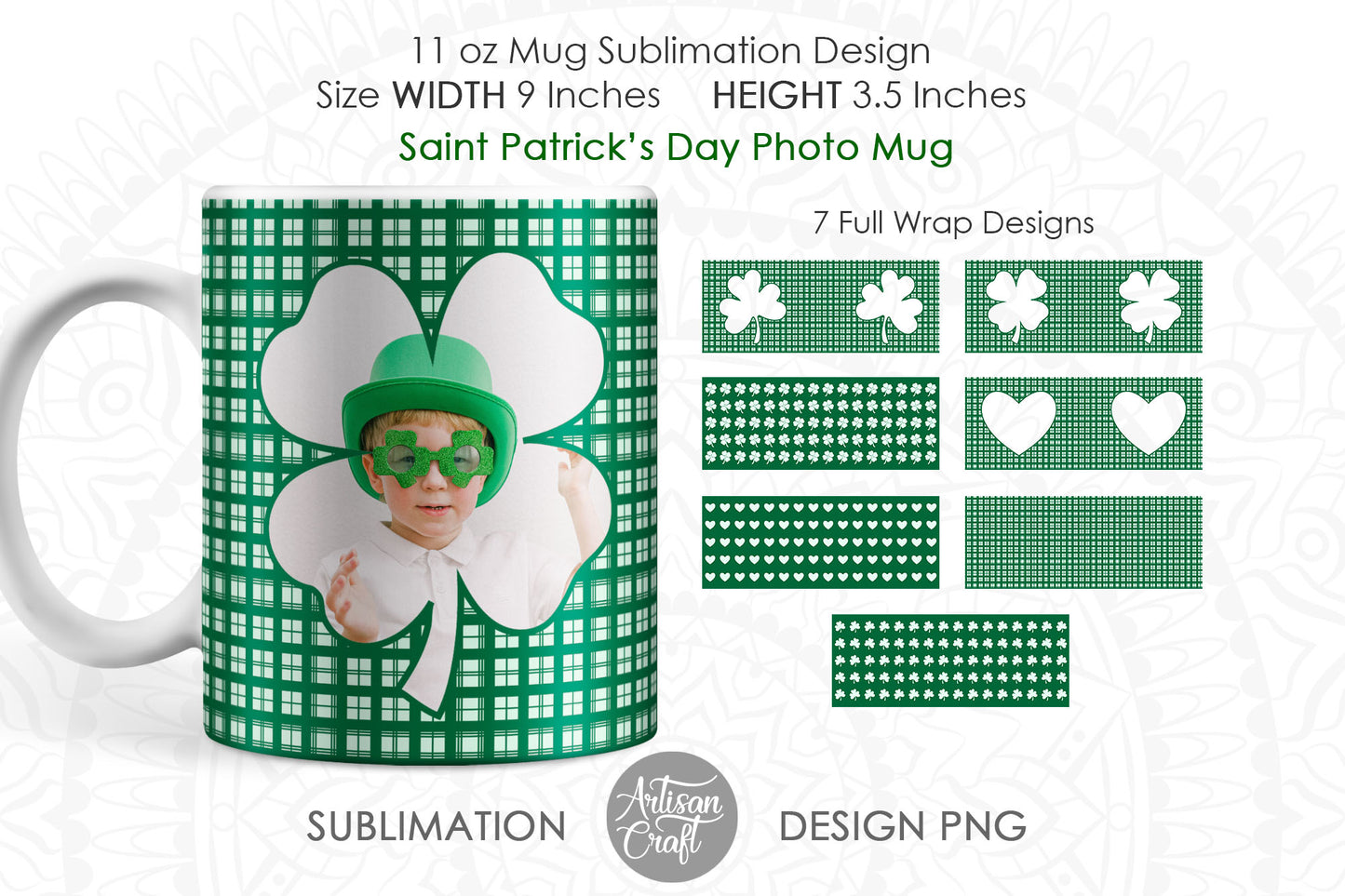 St Patrick's day photo mug template for 11oz mug