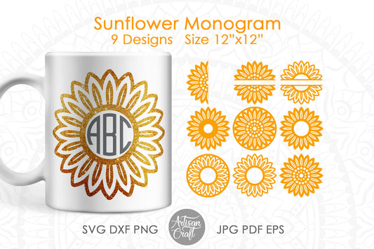 Sunflower Monogram SVG