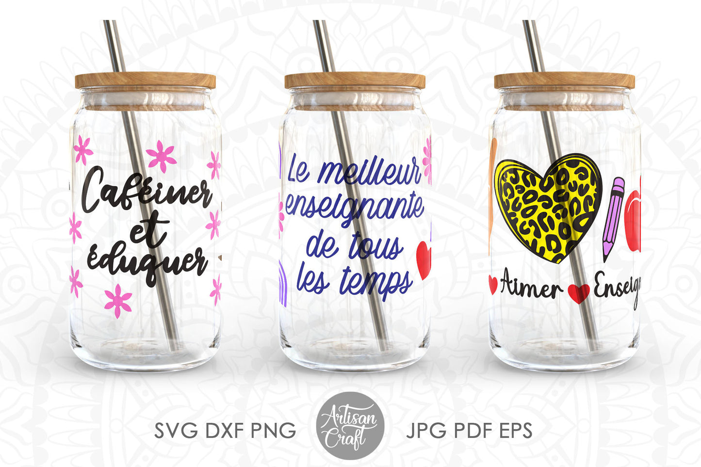 Teacher quotes in French, Enseignante SVG