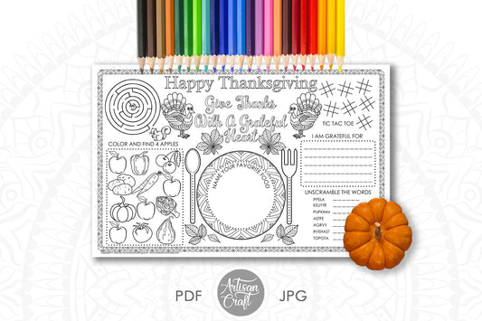 Thanksgiving Coloring Placemats