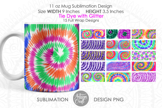 Tie dye mug sublimation designs for 11 oz Mug