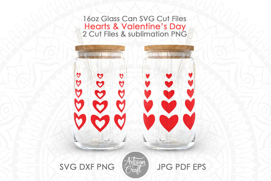 Valentines Day can glass SVG