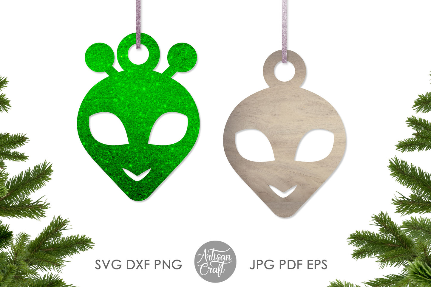 Alien ornament SVG cut file