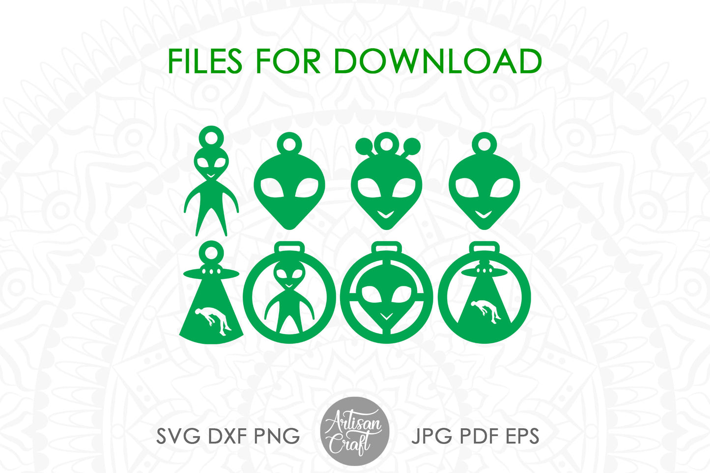 Alien ornament SVG cut file
