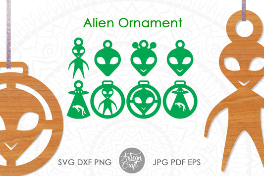 Alien ornament SVG cut file