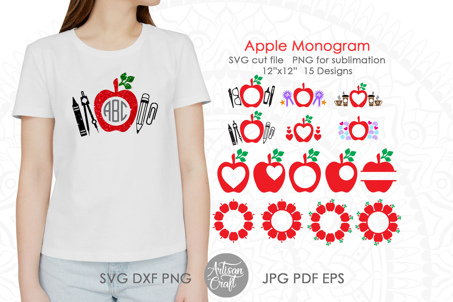 Apple monogram SVG bundle