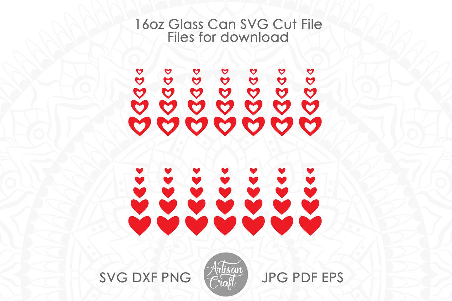 Valentines Day can glass SVG