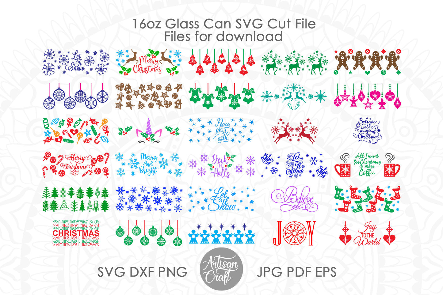 Christmas Can Glass, SVG cut files