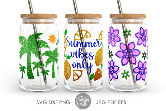 16oz Glass can SVG for summer