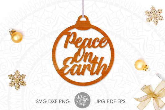 Peace on Earth ornament, laser cut ornament