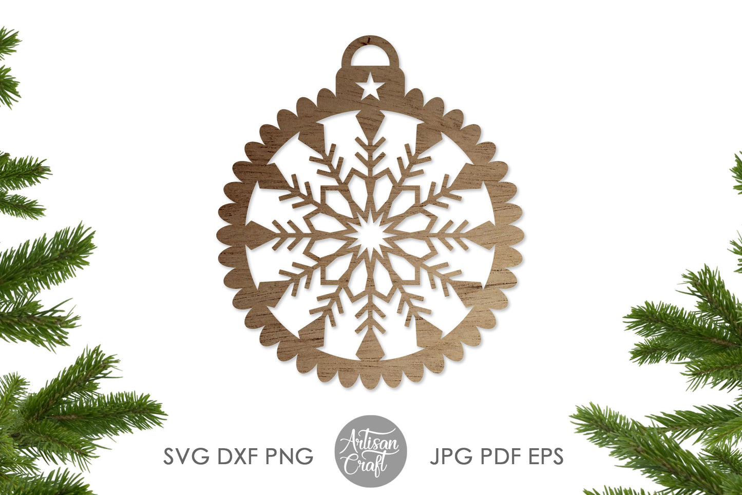 Snowflake Christmas ornament SVG
