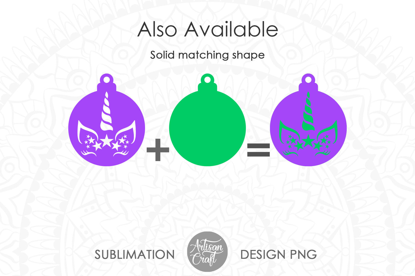 Unicorn Christmas ornament SVG cut file bundle