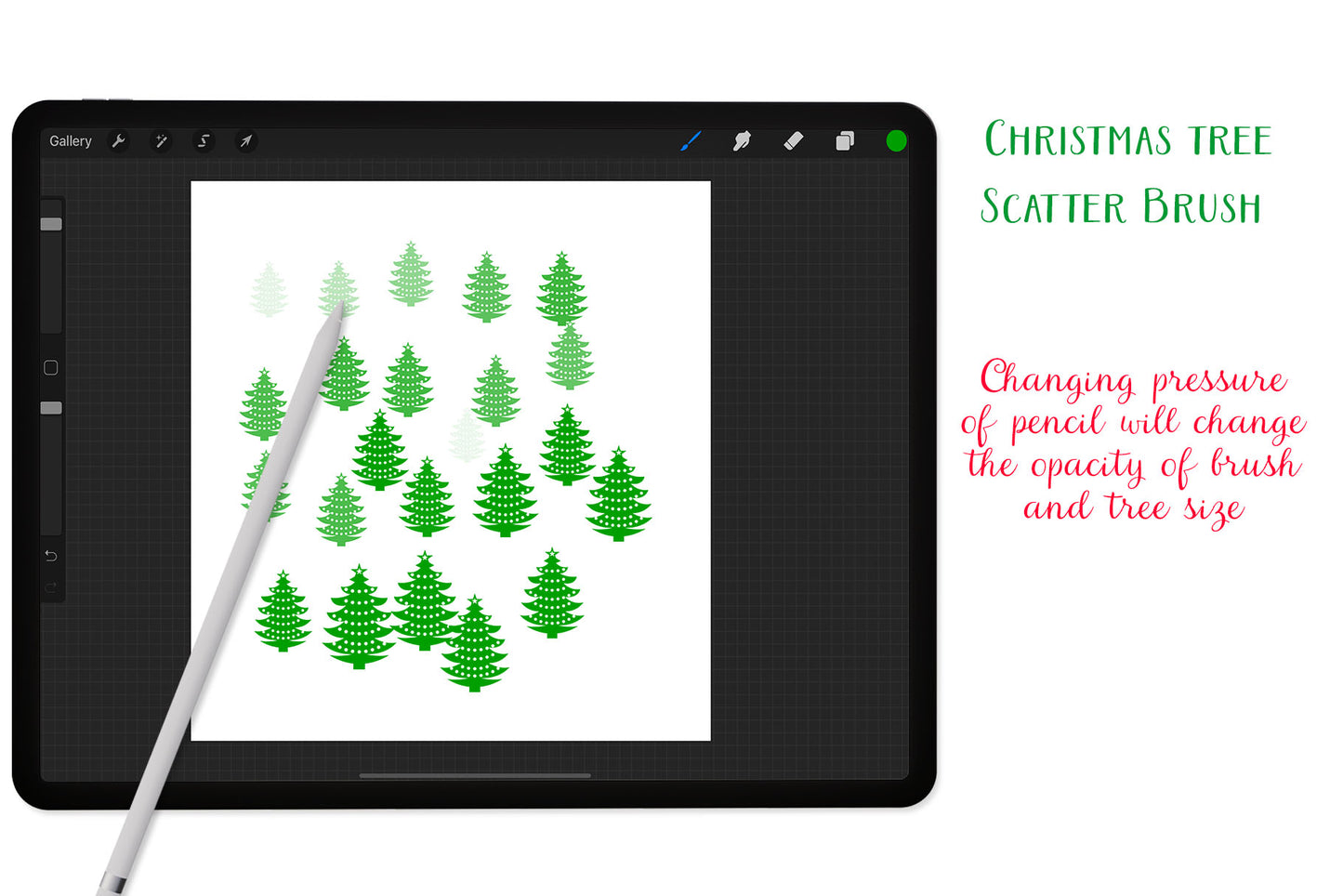 Procreate brushes for Christmas trees