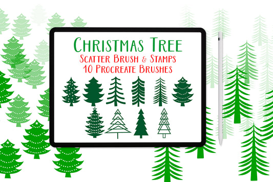 Procreate brushes for Christmas trees