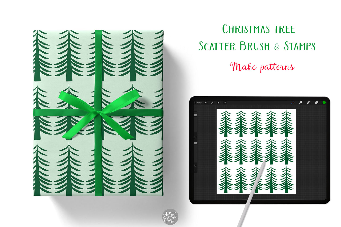 Procreate brushes for Christmas trees
