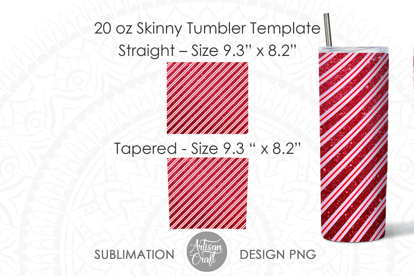 Christmas candy cane PNG bundle in red color