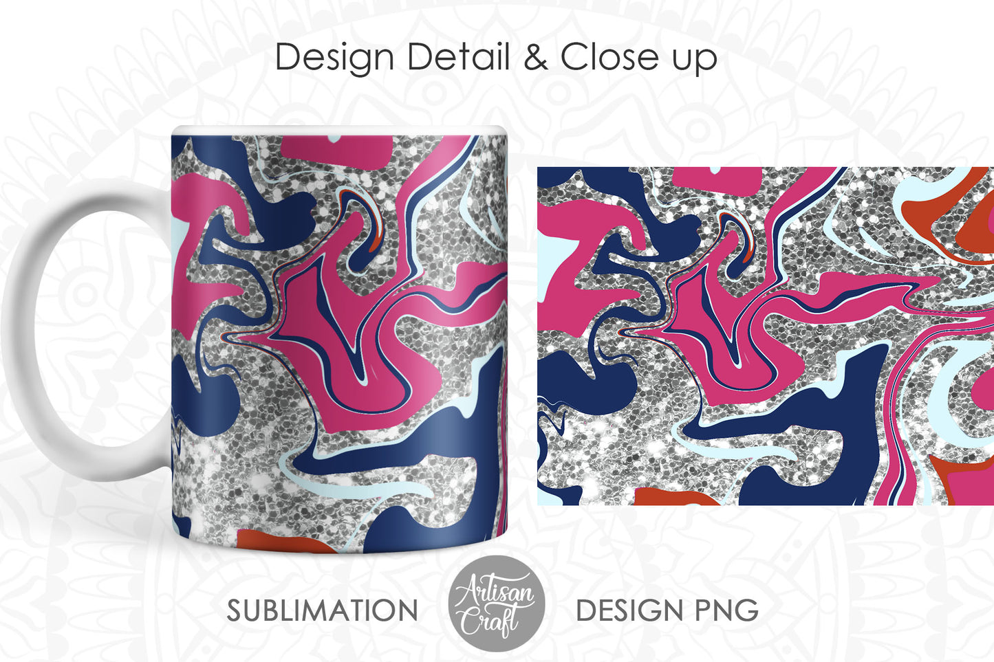 11oz Mug sublimation design with fluid art