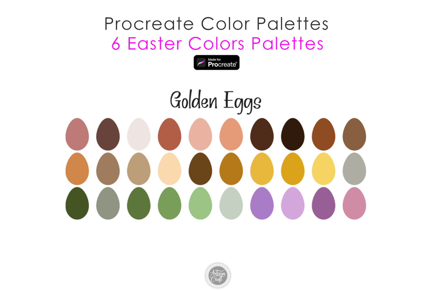 Easter Procreate color palette with Easter themes