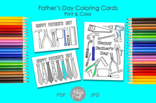 Fathers day coloring card