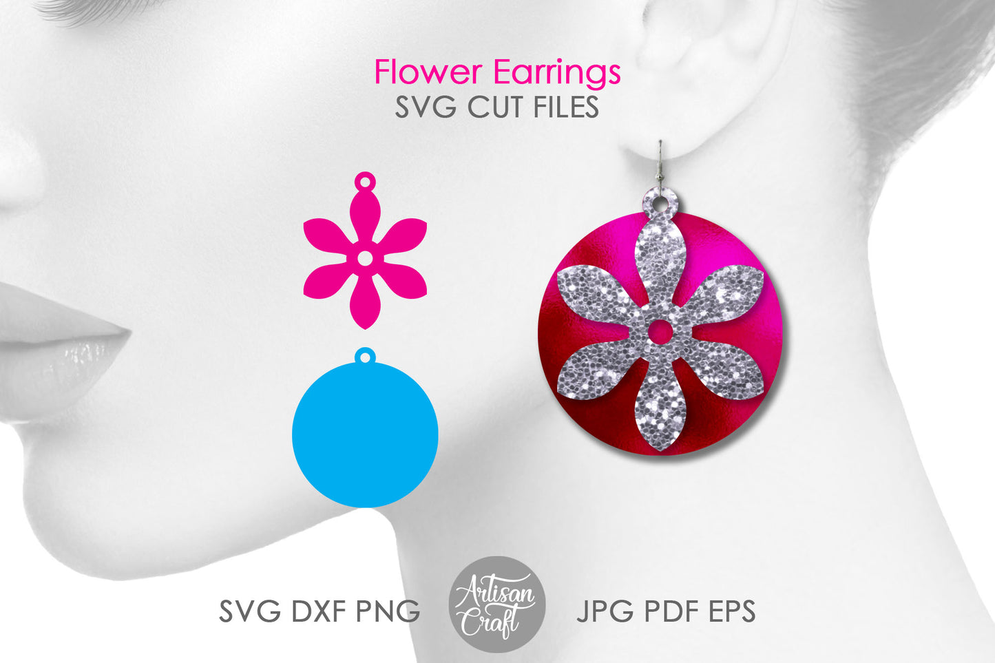 Floral earrings SVG files