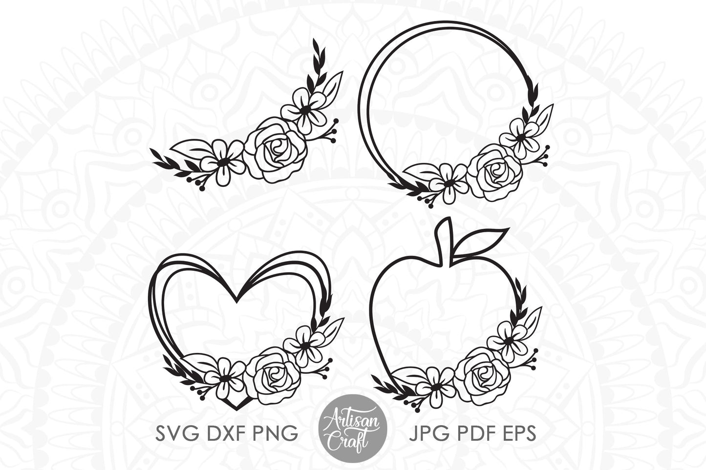 Flower Wreath SVG cut file