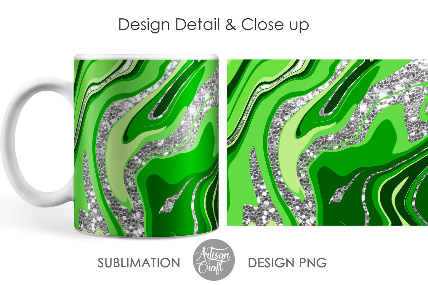11 oz mug sublimation design with fluid art