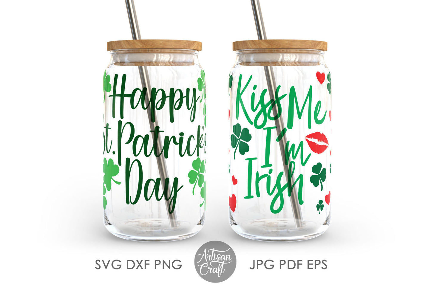 Can Glass SVG wrap for St Patricks Day