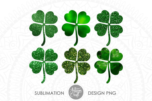 Glitter clover PNG for St Patrick's Day