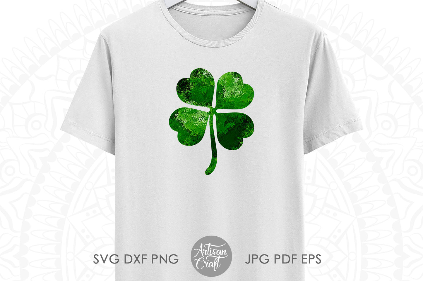 Glitter clover PNG for St Patrick's Day