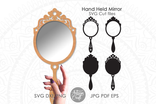 Hand held mirror SVG, laser cut files