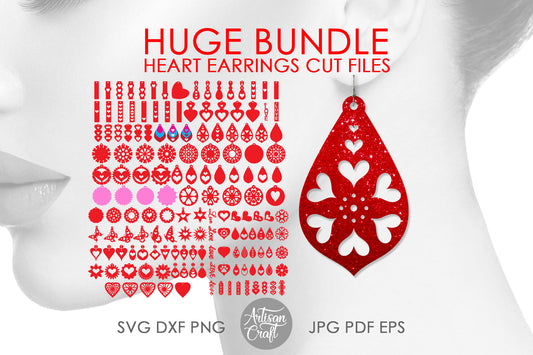 Heart Earrings SVG Bundle