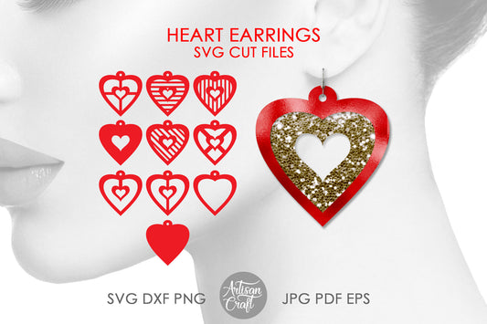 Heart earrings SVG