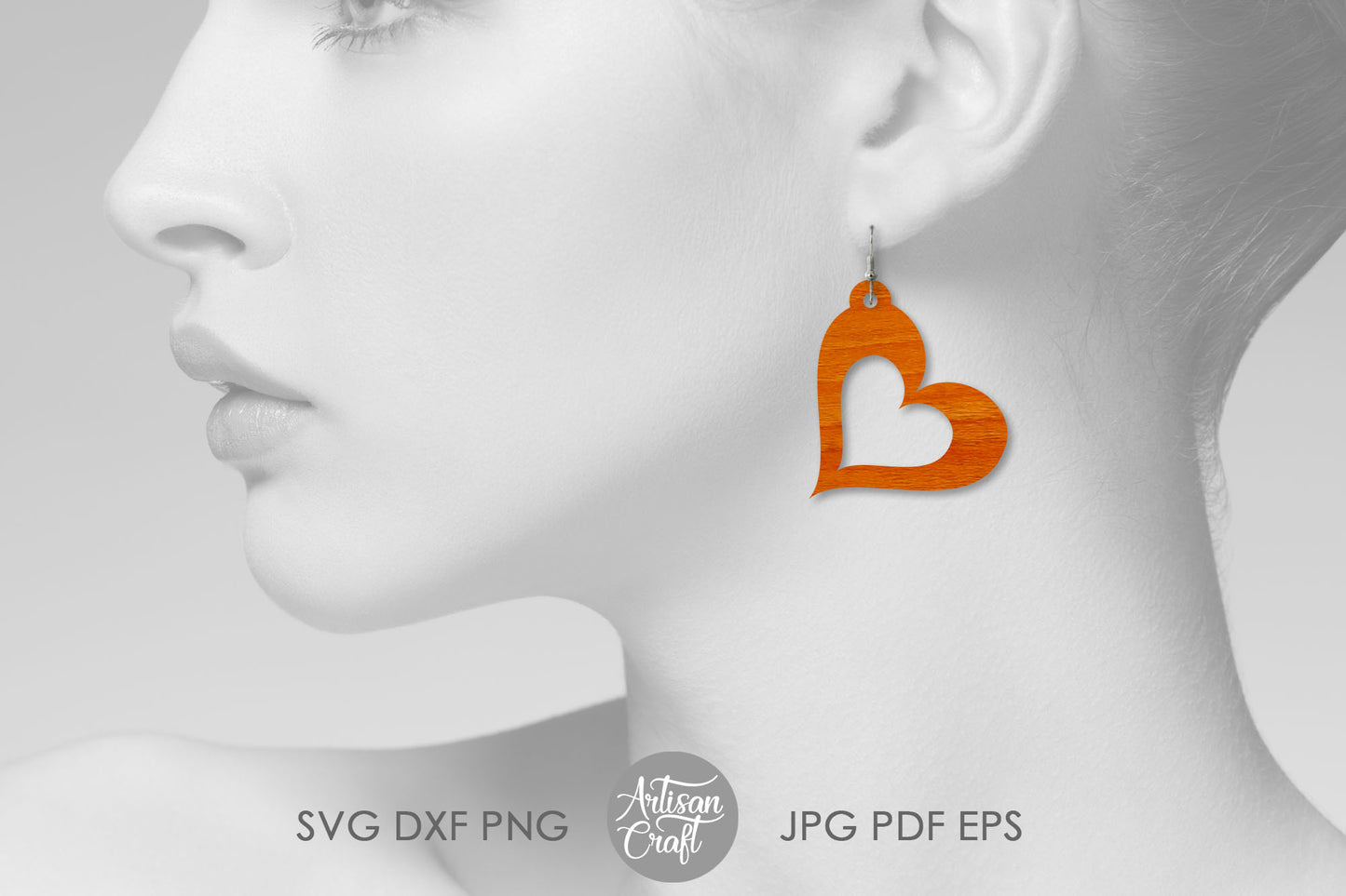 Heart Earrings SVG cut files for laser cutting