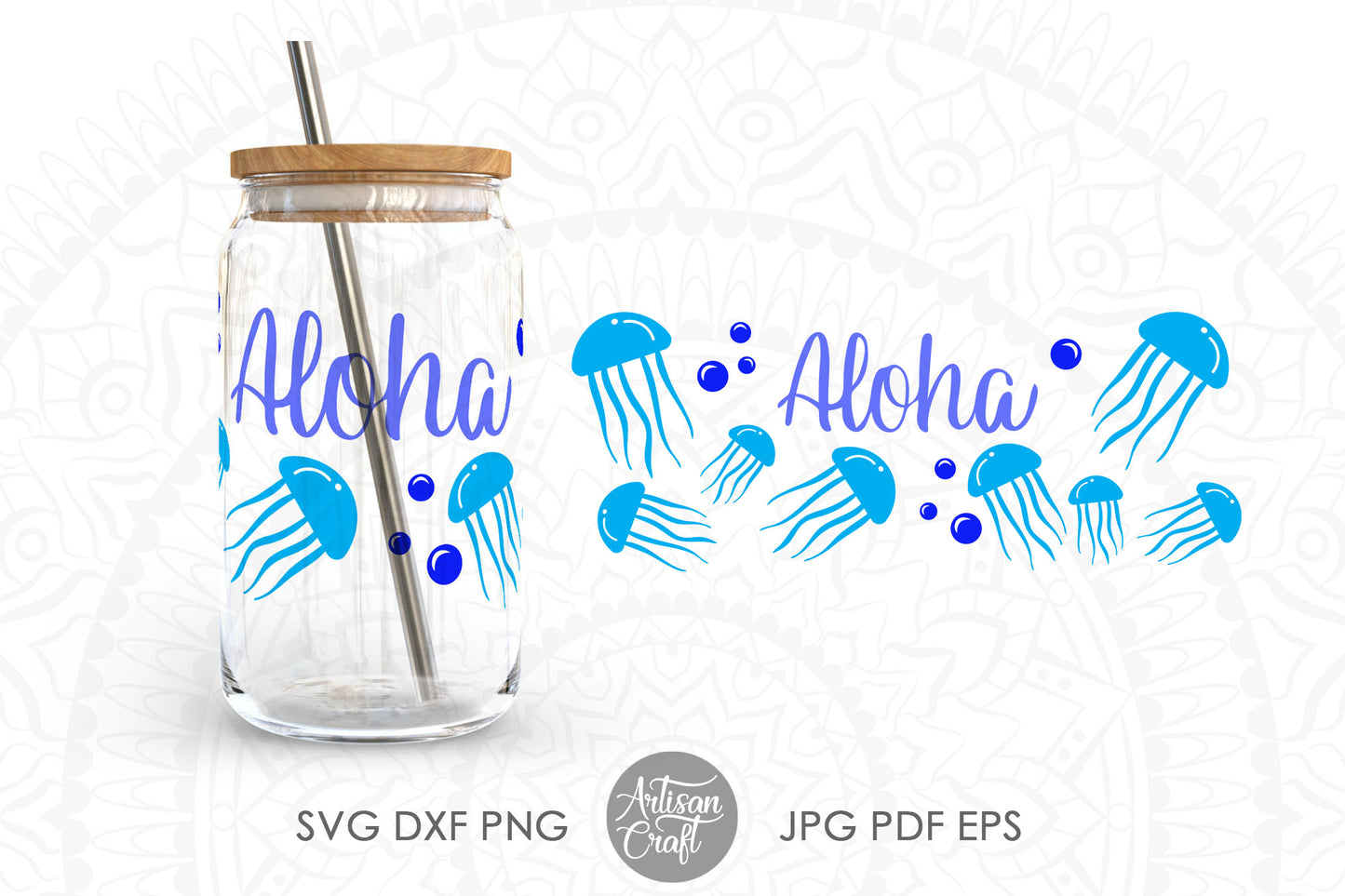 Aloha SVG for 16oz glass can