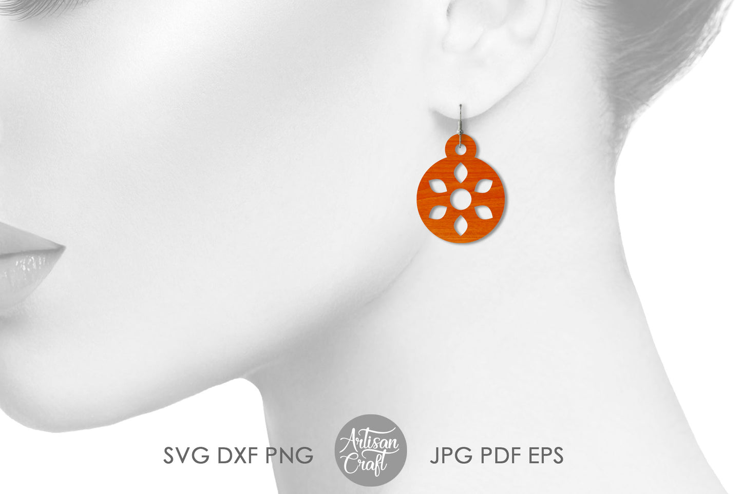 Mandala Earring SVG files for laser cutting