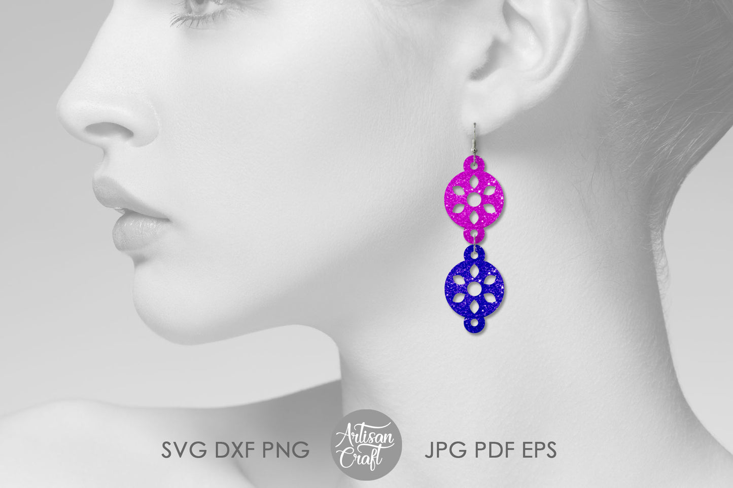Mandala Earring SVG files for laser cutting